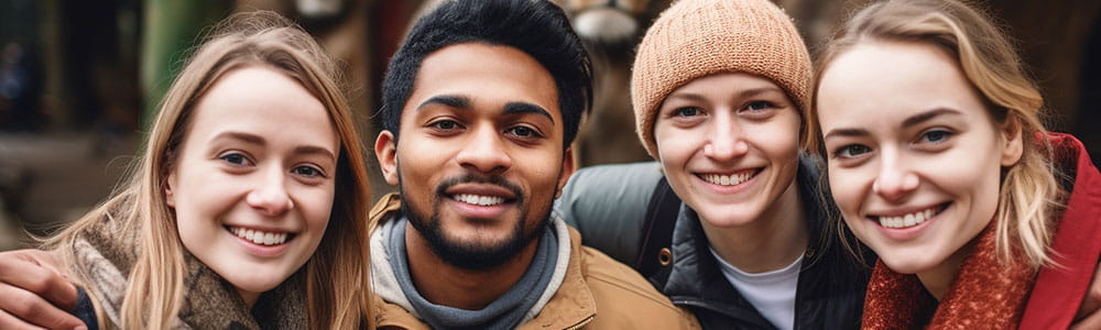 Four young adults posing for a picture together