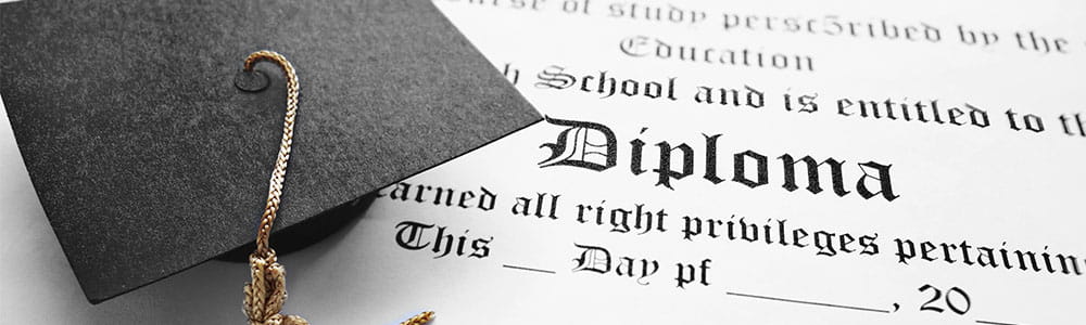 College Diploma with Graduation Cap