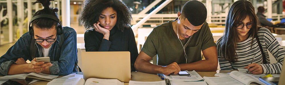 High School Students Studying for College Entrance Exams