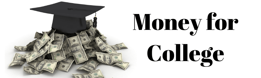 graduation cap with cash surrounding it - caption says money for college