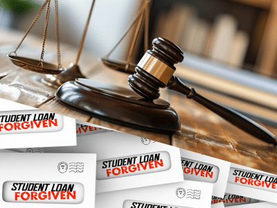 Gavel and Student Loan Forgiveness Letters