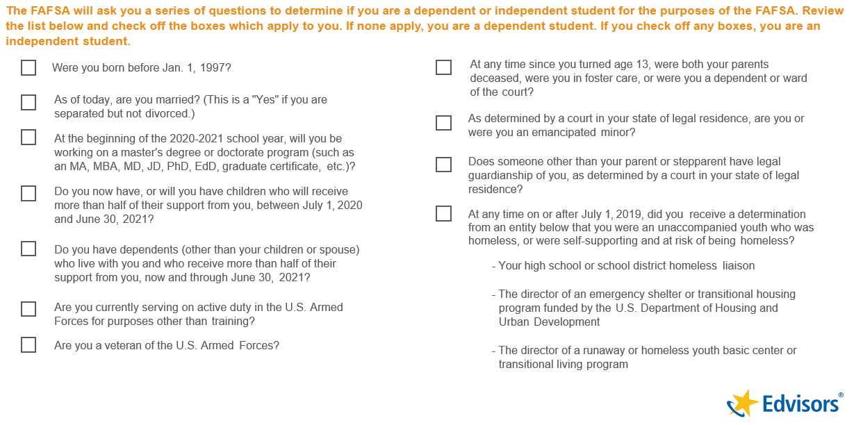 How to Answer Dependency Status On the FAFSA
