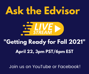 Ask the Edvisor Facebook Livestream is April 22nd