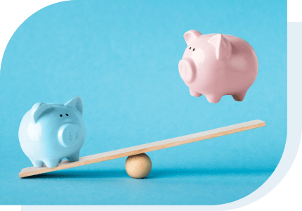 piggy banks on a teeter totter comparing rates for a  Student Loan Refinance