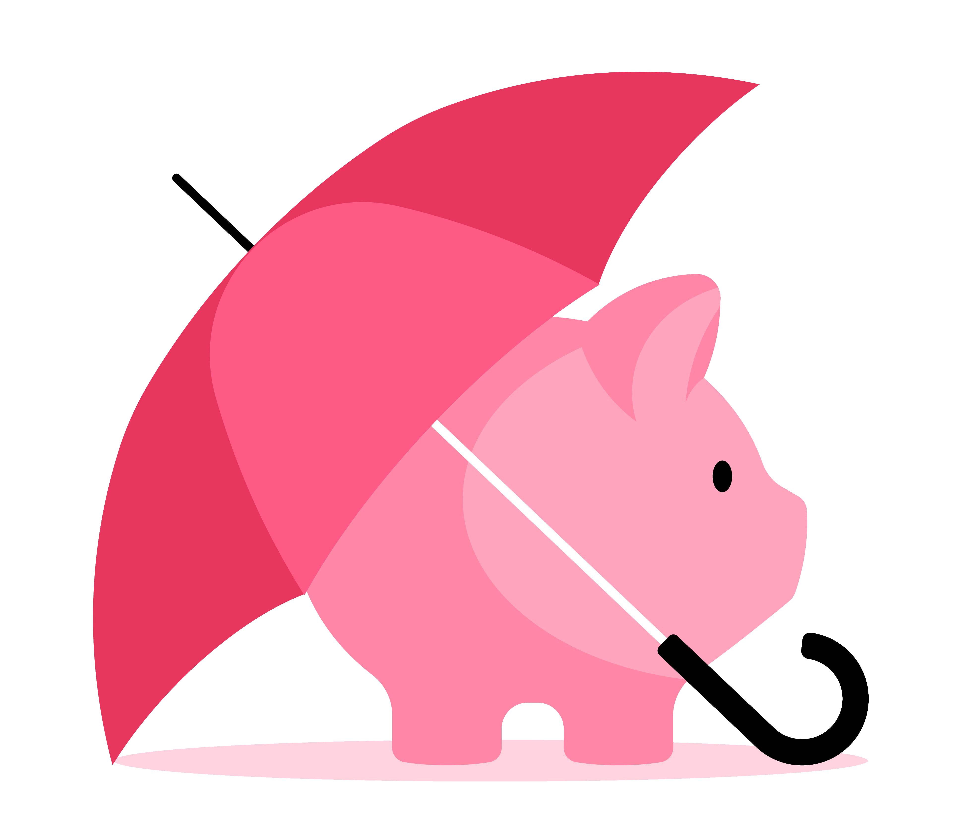 Graphic of piggy bank under umbrella